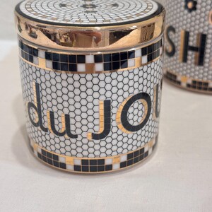 Anthropologie French Bistro Tile Canister Set Rise & Shine Du Jour Scoop 3pc image 3