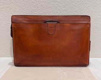 VTG Hartmann Belting lederen attaché-portemonnee aktetas lichtbruine uittrekbare handgrepen