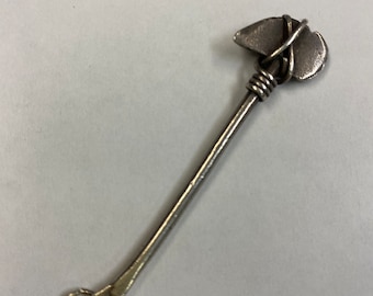 Sterling Silver Native American Tomahawk Pendant - 1 1/16 Inch Tall