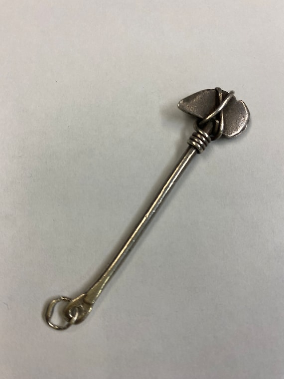 Vintage silver ax or tomahawk pendant large size