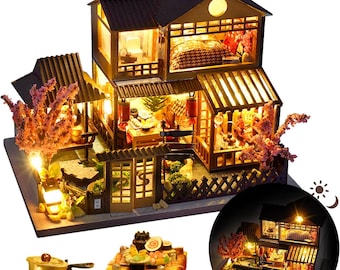 Japanese Tea House Book Nook Kit: DIY Miniature Cherry Blossom Garden