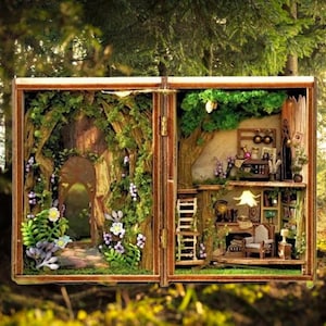 DIY Miniature House Kit: Forest Wonderland Diorama with LED Lights