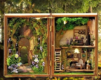 DIY Miniature House Kit: Forest Wonderland Diorama with LED Lights