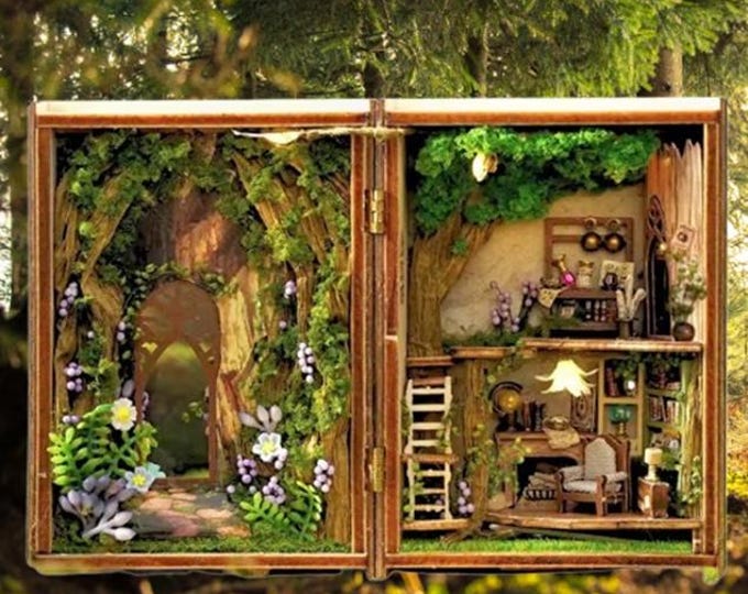 DIY Miniature House Kit: Forest Wonderland Diorama with LED Lights