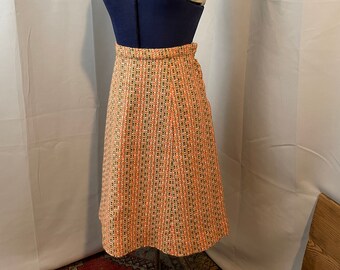 Mini Skirt 1960s Vintage Mod Tweed A line pink and Green S