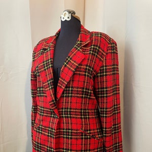 Blazer à carreaux écossais Clueless des années 1980 vintage Melrose Tartan Red L image 1