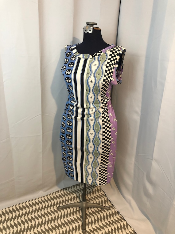 1960s Mini Dress stretch knit Acetate flattering s