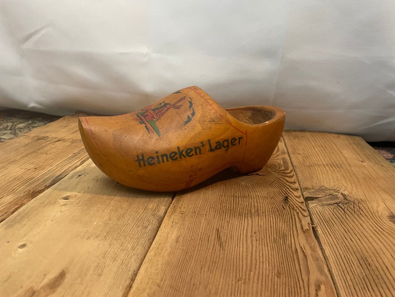 Vintage Heineken Beer Lager Wooden Shoe Windmill Dutch Advertising breweriana image 1