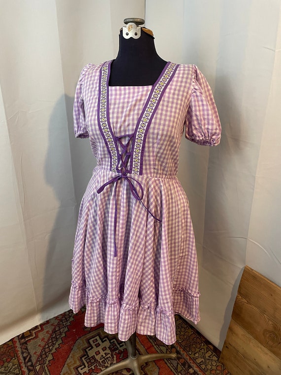 vintage dirndl gingham dress - Gem