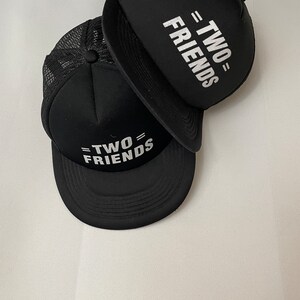 Two Friends Trucker Hat Hats Best Buds Gift Set of 2 80s vintage black white image 2