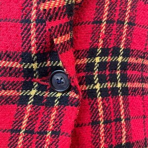 Blazer à carreaux écossais Clueless des années 1980 vintage Melrose Tartan Red L image 3