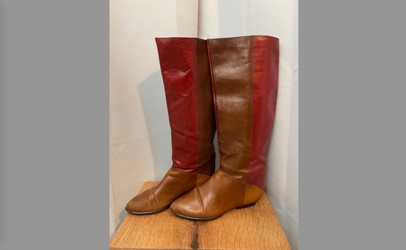 1970s Vintage Leather Boots Enzo Angiolini Boho Patchwork 8 - Etsy