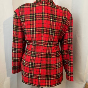 Blazer à carreaux écossais Clueless des années 1980 vintage Melrose Tartan Red L image 5