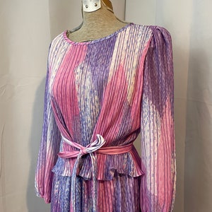 1980s Vintage Kidcore Dopamine Dress Pink Purple Candy Swirl M image 3