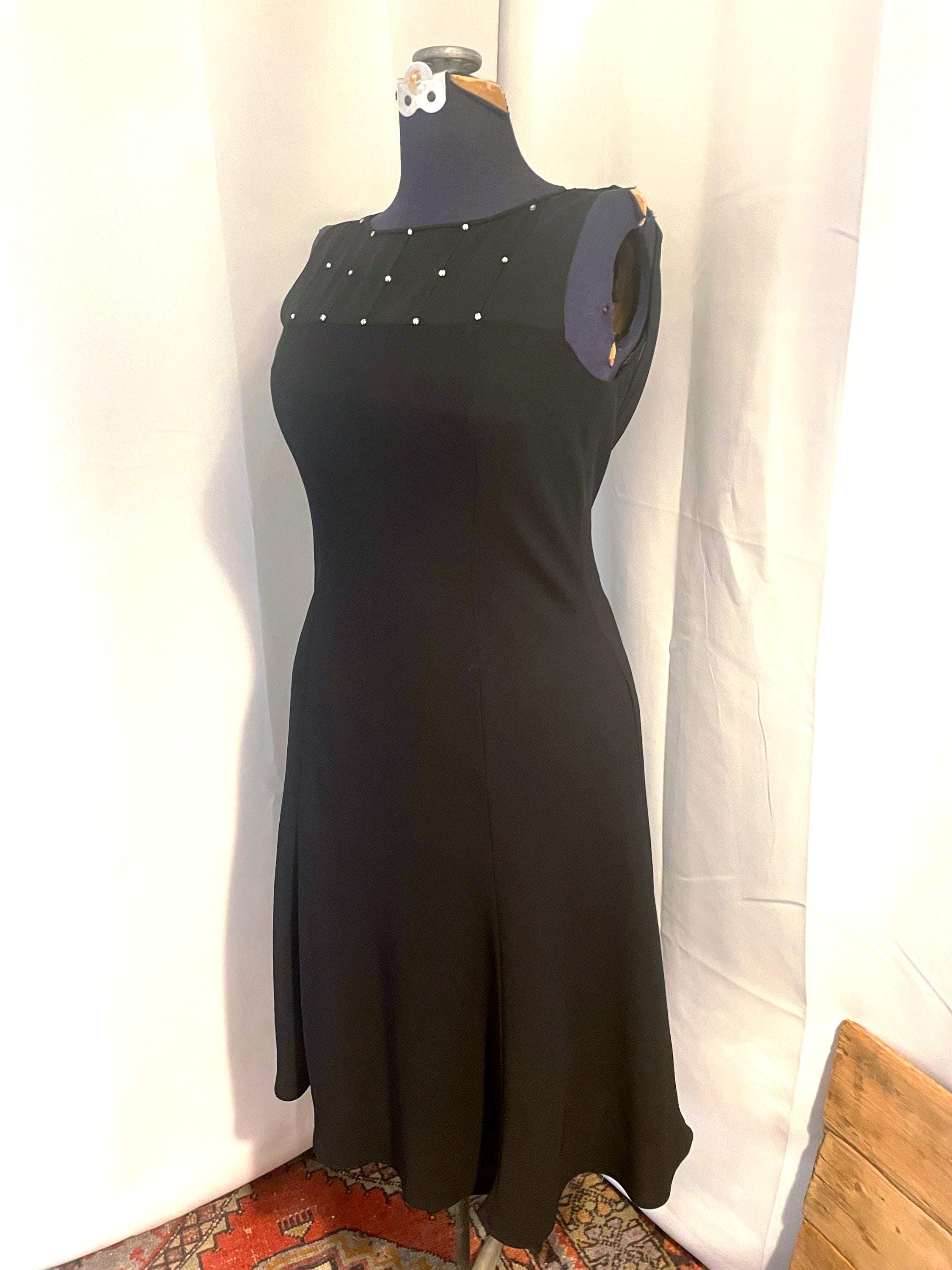 evan picone black cocktail dress Evan - Picone Dress Women's 4 Black Lined Short Sleeved Cocktail Back Zip NWT