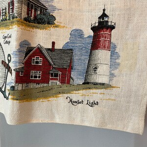 Cape Cod Souvenir Tea Dish Towel Linen Wall hanging 1960s vintage road trip image 3