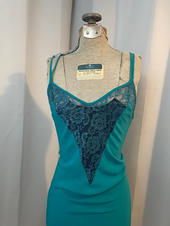 Victoria's Secret 90s Gold Tag vintage teal lace … - image 2