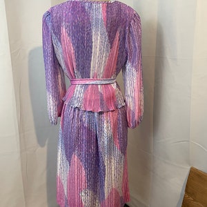 1980s Vintage Kidcore Dopamine Dress Pink Purple Candy Swirl M image 4