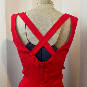 Cherry Red Skater Dress Mini 1990s Vintage Rampage Cross Back S image 4