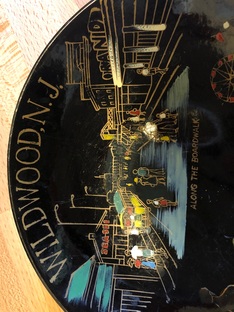 Vintage Wildwood New Jersey Souvenir Enamel Bowl 1950s Beach Etsy
