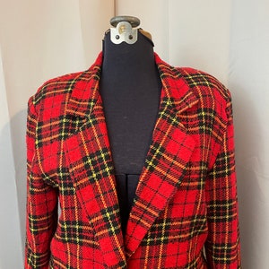 Blazer à carreaux écossais Clueless des années 1980 vintage Melrose Tartan Red L image 4