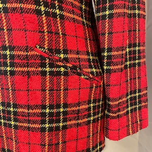 Blazer à carreaux écossais Clueless des années 1980 vintage Melrose Tartan Red L image 2