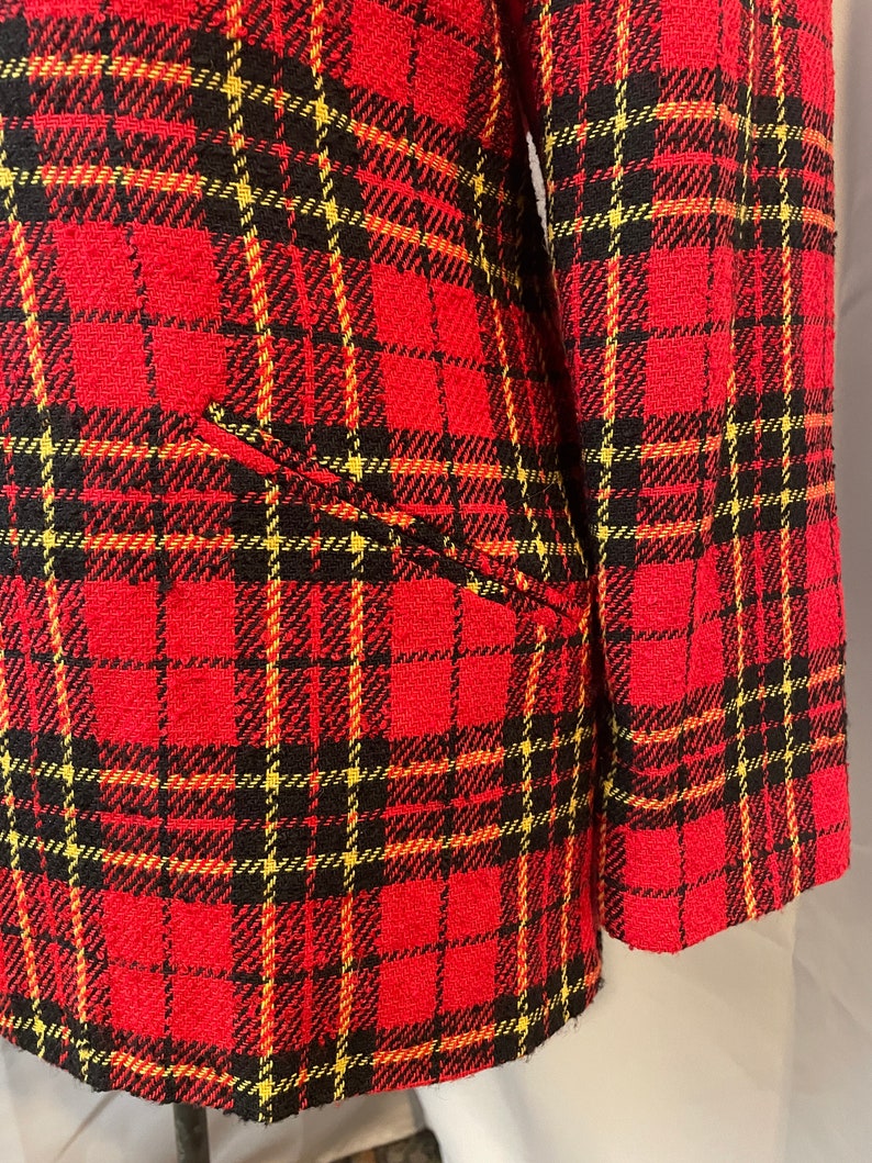 Blazer à carreaux écossais Clueless des années 1980 vintage Melrose Tartan Red L image 2