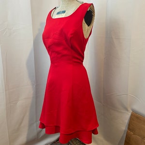 Cherry Red Skater Dress Mini 1990s Vintage Rampage Cross Back S image 3