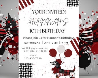 Dachshund Birthday Invitation Printable