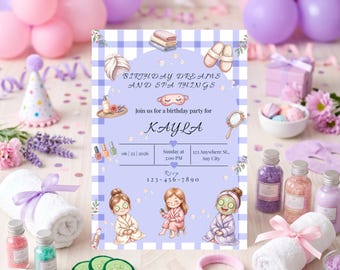 Spa Birthday Party Invitation - Perfect for Girls’ Sleepovers