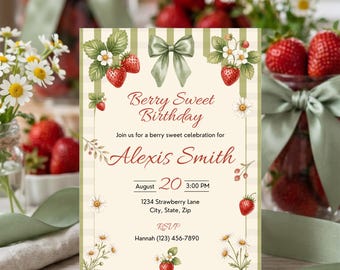 Berry Sweet Birthday Invitation