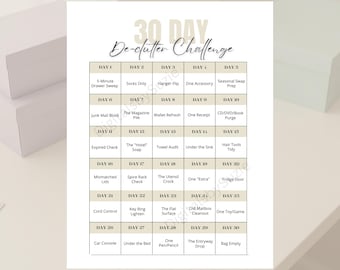 30 dagen opruimuitdagingskalender | Minimalistisch huis | Bewerkbaar op canvas