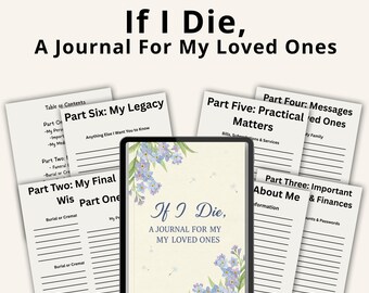 Digital Guided Grief Journal: 'If I Die' Interactive Keepsake
