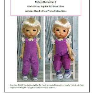Pattern Dumplings 3 -Overalls and Top for BJD Mini 28cm