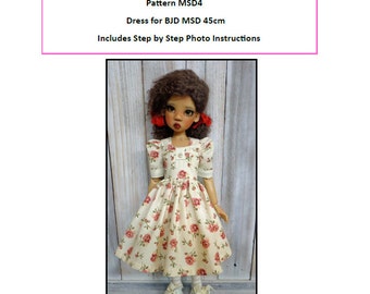 Pattern MSD4 Dress BJD MSD Fit to Kaye Wiggs MSD 45cm and 43cm