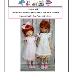 Pattern MSD7 Dress and Pinafore for BJD MSD Fit to Kaye Wiggs MSD 43cm and 45cm