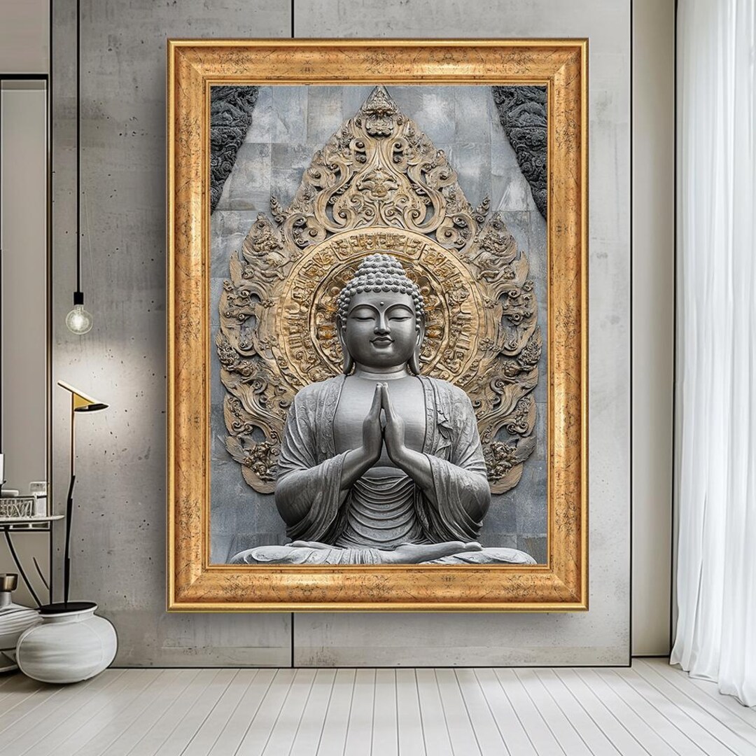 Golden Mandala Buddha Canvas Print: Zen Spiritual Wall Art - Etsy