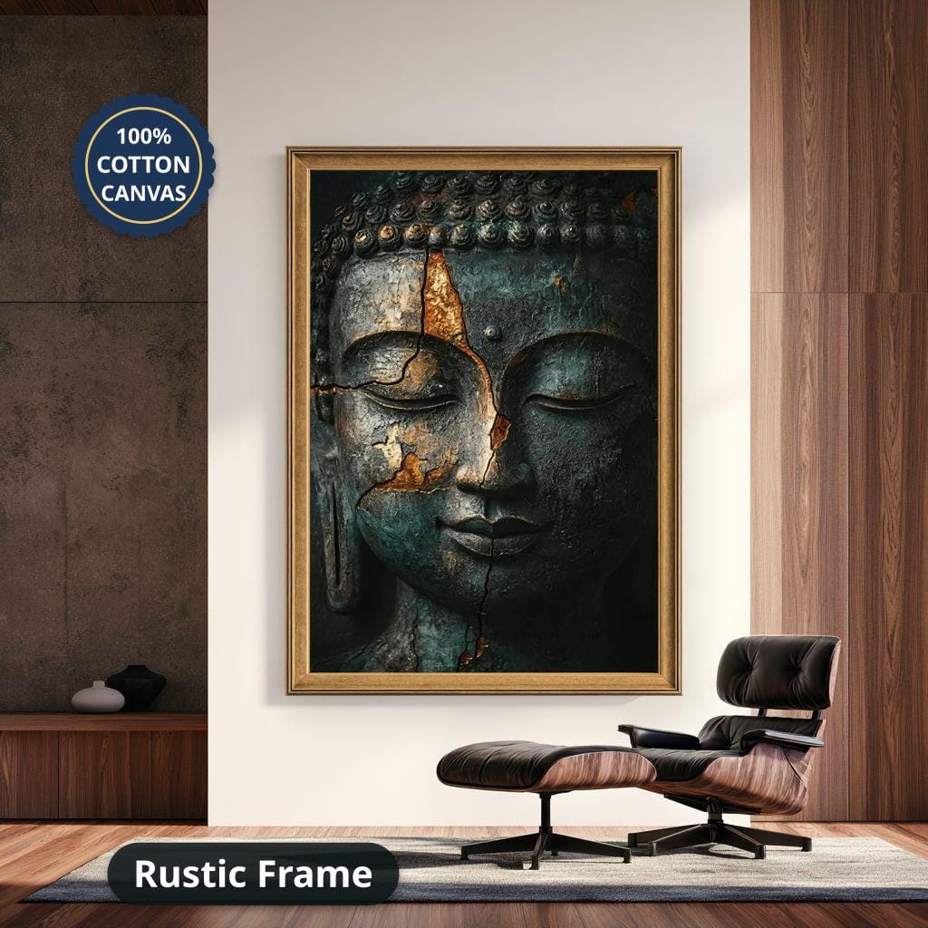 Cracked Buddha Face Canvas Art: Zen Wabi Sabi Meditation Print - Etsy