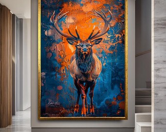 Majestic Deer Canvas Print: Rustic Cabin Wall Art