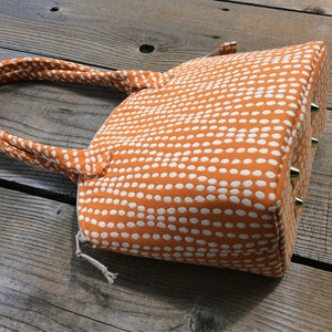 Orange and White Dots Zippered Satchel image 1