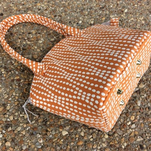 Orange and White Dots Zippered Satchel image 4