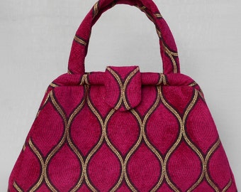 Fuchsia Chenille Handbag