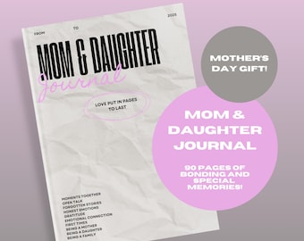 Diario MAMÁ E HIJA - Diario madre-hija - Ideas para un diario guiado - Regalo para mamá - Regalo para el Día de la Madre - Diario de recuerdos