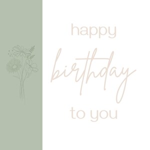 Digitale Geburtstagskarte mit liebevollem Blumenmotiv für ein Geburtstag.