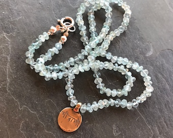 Aquamarine Sanskrit Yoga Necklace