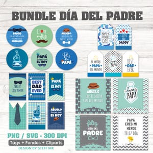 Father's Day Printable Kit | PNG Digital Tags | Gift Tags for Dad | Backgrounds + Clipart | Instant Download
