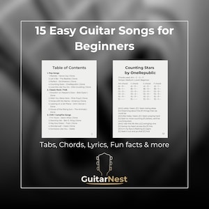 Guitar Chords & Tabs Beginner’s Guide – Easy Song Tutorials with Strumming Patterns, Lyrics