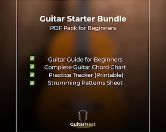 Pakiet Ultimate Guitar Chords & Beginner’s Guide | Wydrukowany plik PDF | Pakiet do nauki gry na gitarze dla początkujących