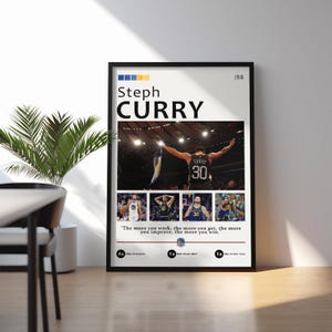 Póster de Stephen Curry / Impresión de los Golden State Warriors / Arte de superestrella de la NBA / Arte mural de baloncesto / Impresión de Curry / Regalo para fanáticos de los Warriors / Decoración deportiva