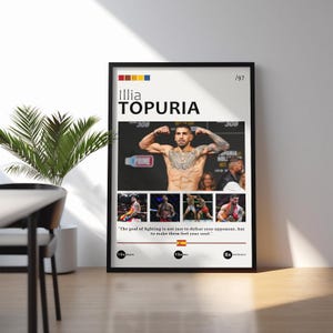 Ilia Topuria Fighting Poster / UFC Champion Art / MMA Wall Decor / Fight Night Poster / Topuria Art Print / Gift for MMA Fans